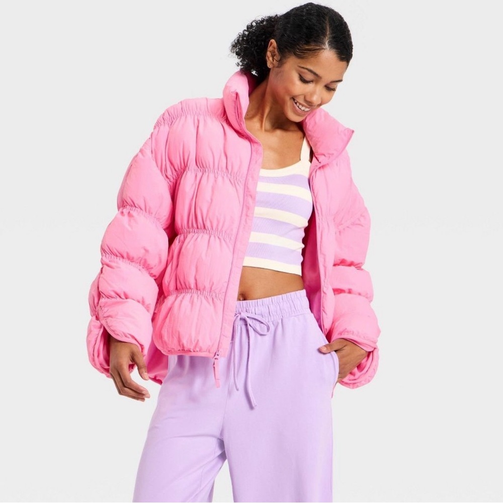 NWT JOYLAB light pink puffer coat jacket